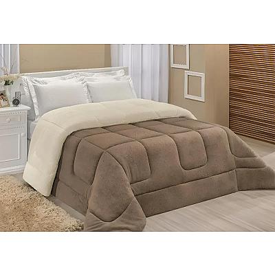 Imagem do produto Edredom Sherpa Cobertor E Coberdrom Casal Queen Gr...