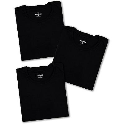 Imagem do produto Kit 3 Camisetas Básicas Masculinas Sandrini Preto...