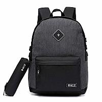 Imagem do produto Mochila Preto+Cinza Faculdade Notebook Resistente...