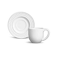 Imagem do produto Conjunto C/ 6 Xícaras de Café c/ Pires Roma Branco...