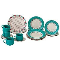 Imagem do produto Aparelho de Jantar e Chá 20 Peças Branco e Azul Cl...
