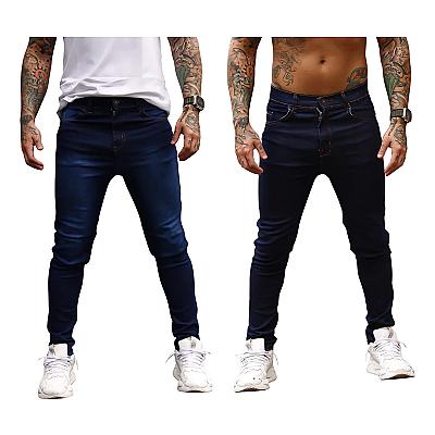 Imagem do produto Kit 2 Calça Jeans Masculina Preta Azul Direto Fabr...