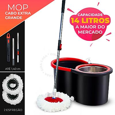 Imagem do produto Mop Giratorio Com cabo de 140 cm Cesto Em Inox Bal...