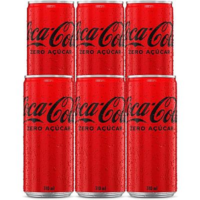 Imagem do produto Pack de Coca Cola Sem Açúcar Lata 310ml - 6 unidad...