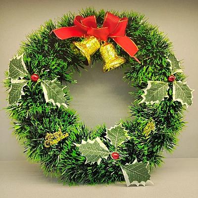 Imagem do produto Guirlanda 30Cm Verde Para Porta Com Bola Ou Laço O...