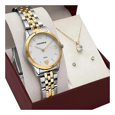 Imagem do produto Kit Relógio Mondaine Bicolor Feminino 32795lpmkbe3...