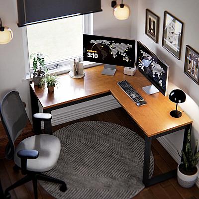 Imagem do produto Escrivaninha de Canto Berlim Em L Cinamomo Moderna...