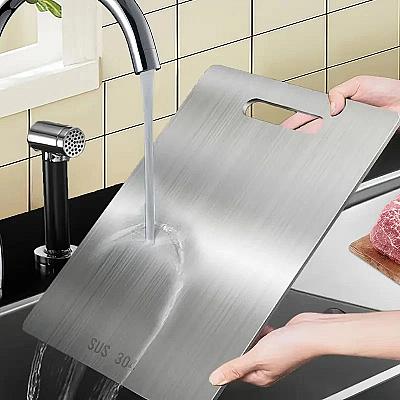 Imagem do produto Tábua de Corte Cozinha Em Aço Inoxidável 33CMX24CM
