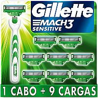 Imagem do produto Gillette Aparelho De Barbear - Mach3 Sensitive + 9...