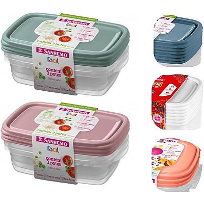 Imagem do produto Conjunto com 6 Potes Plásticos Herméticos, 785ml -...