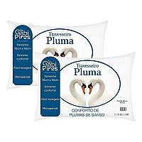 Imagem do produto Kit 2 Travesseiros Pena De Ganso 70x50cm Toque Plu...