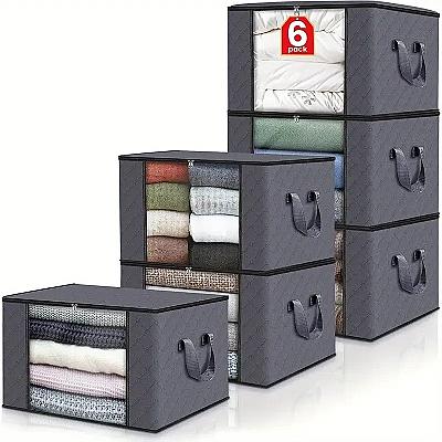 Imagem do produto Kit6 Saco Organizador Guarda Roupa Dobrável Edredo...