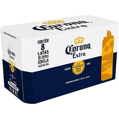 Imagem do produto Cerveja Corona Extra Lata 269ml - Pack com 8 unida...