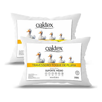 Imagem do produto Kit 2 Travesseiros50x70- Toque De Pluma- Médio-,An...