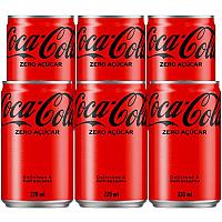 Imagem do produto Pack de Sem açucar Coca-Cola Lata 220mL 6 unid