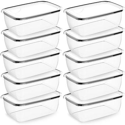 Imagem do produto Kit 10 Potes Plásticos 700ml Transparentes Contain...