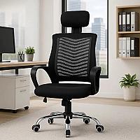 Imagem do produto (Preto) Cadeira de Escritório Ergonômica Ajustável...