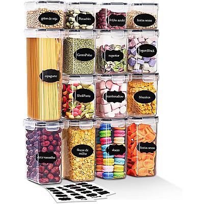 Imagem do produto Kit 15 Potes Tampa Hermético Porta Alimentos Manti...