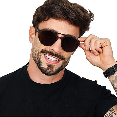 Imagem do produto Óculos De Sol Masculino Redondo Moderno Lançamento...