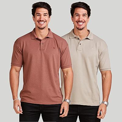 Imagem do produto Kit 2 Camisas Masculinas Polo Piquet Casual Elegan...