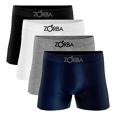 Imagem do produto Kit 4 Cueca Boxer Algodão Sem Costura Zorba Adulto...