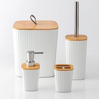 Imagem do produto Kit Banheiro Completo Lixeira Porta Escova Sabonet...