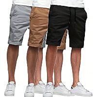 Imagem do produto Kit 3 Bermuda Sarja Colorida Premium Masculino Div...