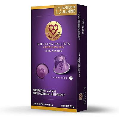 Imagem do produto contém 10 cápsulas 3 Corações Cápsulas de Café Mog...