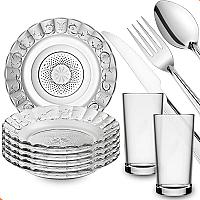 Imagem do produto Aparelho De Jantar 30 Peças - Pratos + Copos + Tal...