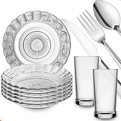 Imagem do produto Aparelho De Jantar 30 Peças - Pratos + Copos + Tal...