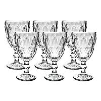 Imagem do produto Jogo 6 Taças Vinho Água De Vidro 340ml Diamond Tra...