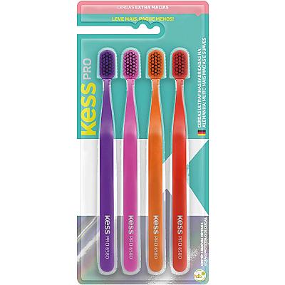 Imagem do produto KESS PACK COM 4 ESCOVAS DENTAIS PRO EXTRA MACIAS
