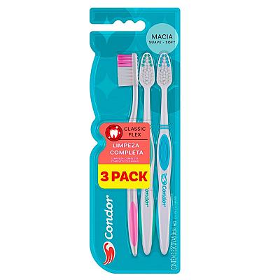 Imagem do produto Condor Escova Dental Macia Classic Flex 3 Unidades