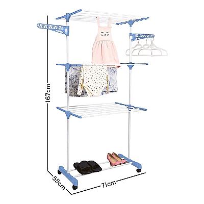 Imagem do produto Varal De Chão Grande De Roupas 3 Andares Dobrável...