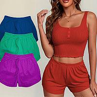 Imagem do produto Kit 3 Shorts Feminino Canelado Malha Curto Soltinh...