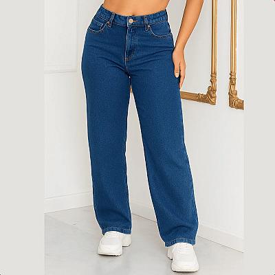 Imagem do produto Calça Jeans Wide Leg Feminina Cintura Alta -Sem Ly...