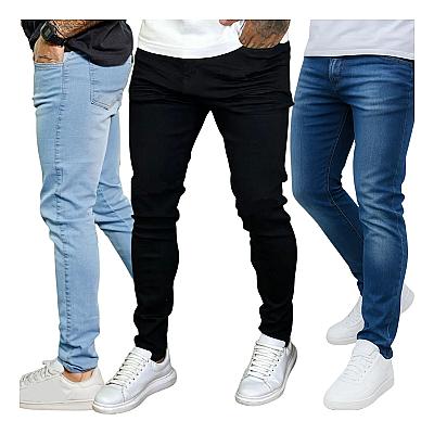 Imagem do produto Kit 3 Calça Jeans Skinny Masculina, Com Lycra Esti...