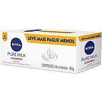 Imagem do produto NIVEA Sabonete em Barra Pure Milk Sensitive 6 un....