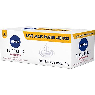Imagem do produto NIVEA Sabonete em Barra Pure Milk Sensitive 6 un....