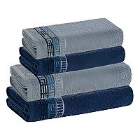 Imagem do produto Jogo De Toalhas 4 Pçs Fio Cardado 100% Algodão Bos...