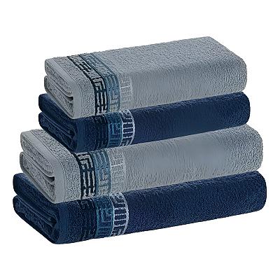 Imagem do produto Jogo De Toalhas 4 Pçs Fio Cardado 100% Algodão Bos...