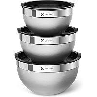 Imagem do produto Conjunto de Bowls Tigelas de Inox, com Tampa Plást...