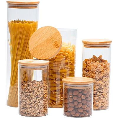 Imagem do produto Potes Herméticos de Vidro com Tampa Bambu Porta Ma...