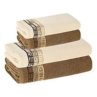 Imagem do produto Jogo De Toalhas 4 Pçs Fio Cardado 100% Algodão Bos...