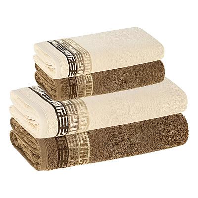 Imagem do produto Jogo De Toalhas 4 Pçs Fio Cardado 100% Algodão Bos...