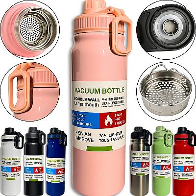 Imagem do produto Garrafa Térmica Água Squeeze Alça Inox Academia Qu...