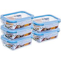 Imagem do produto Gato Panda KIT 5 Potes de Vidro Retangular com Tam...