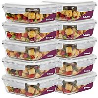 Imagem do produto Kit 10 Potes De Vidro Borossilicato Retangular Mar...