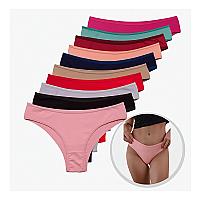 Imagem do produto Kit 10 Calcinhas Algodão Tanga Lisa Conforto Basic...