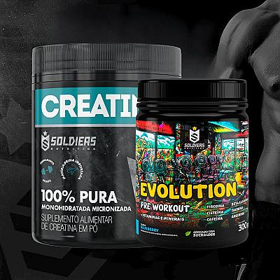 Imagem do produto Kit: Creatina 300g + Pré-treino Evolution 300g, So...